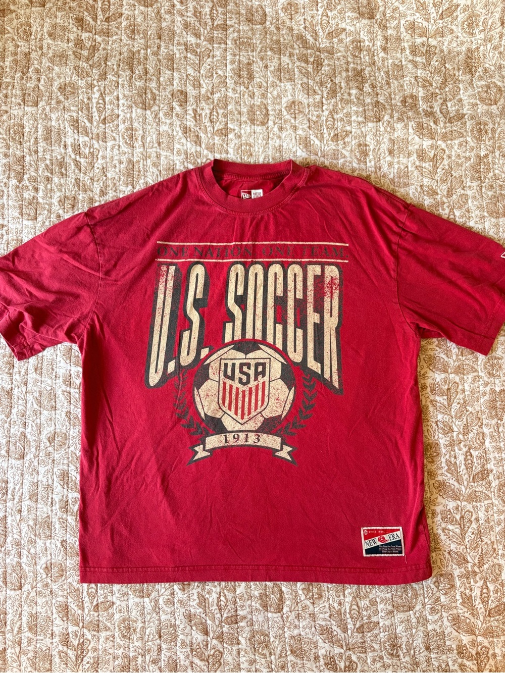 Vintage Style U.S. Soccer Graphic Tee in Red